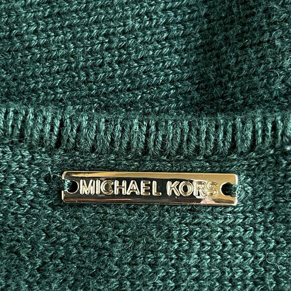 Michael Michael Kors Womens Sweater Extra Large XL Green Side Zip Round Hem - Picture 3 of 12